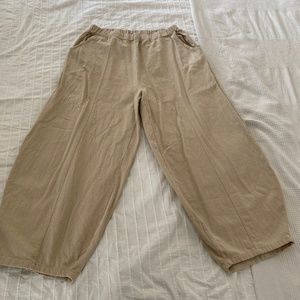 Samurai style relaxed fit linen pants